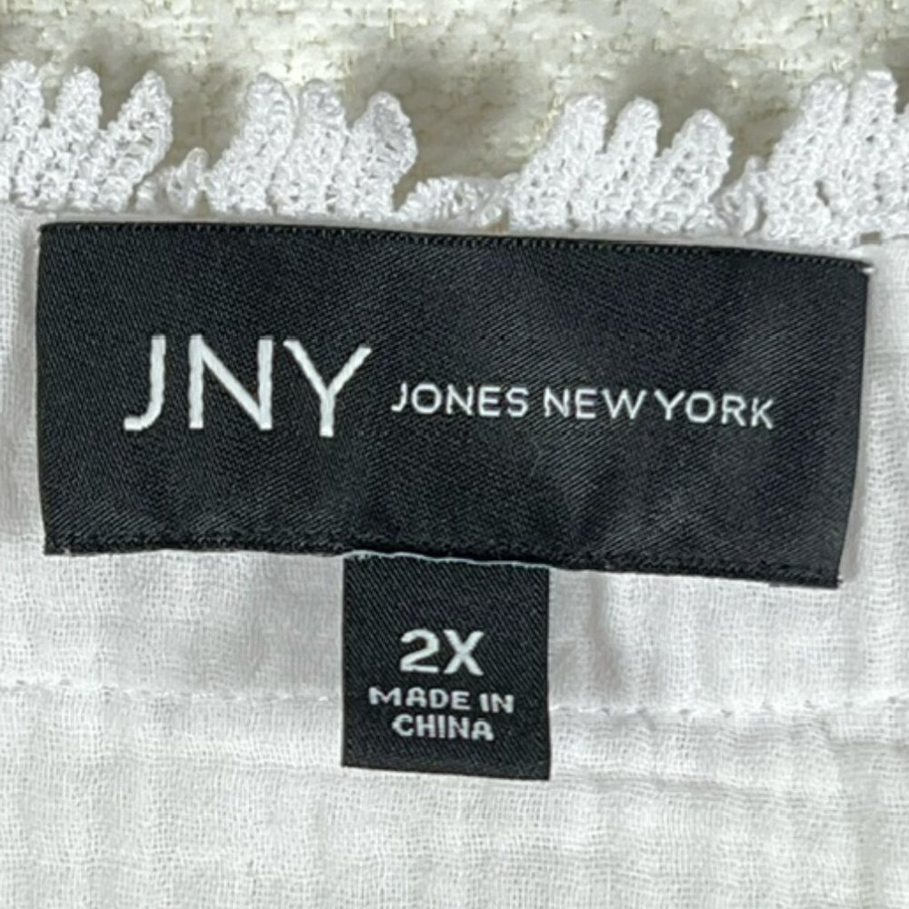 Jones New York Womens Pullover Top w/Short, Cuffed Sleeves Plus Size 2X - Picture 2 of 6